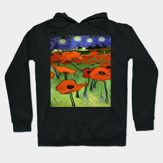 NIGHTIME POPPY FIELD VAN GOGH STYLE Hoodie by sailorsam1805